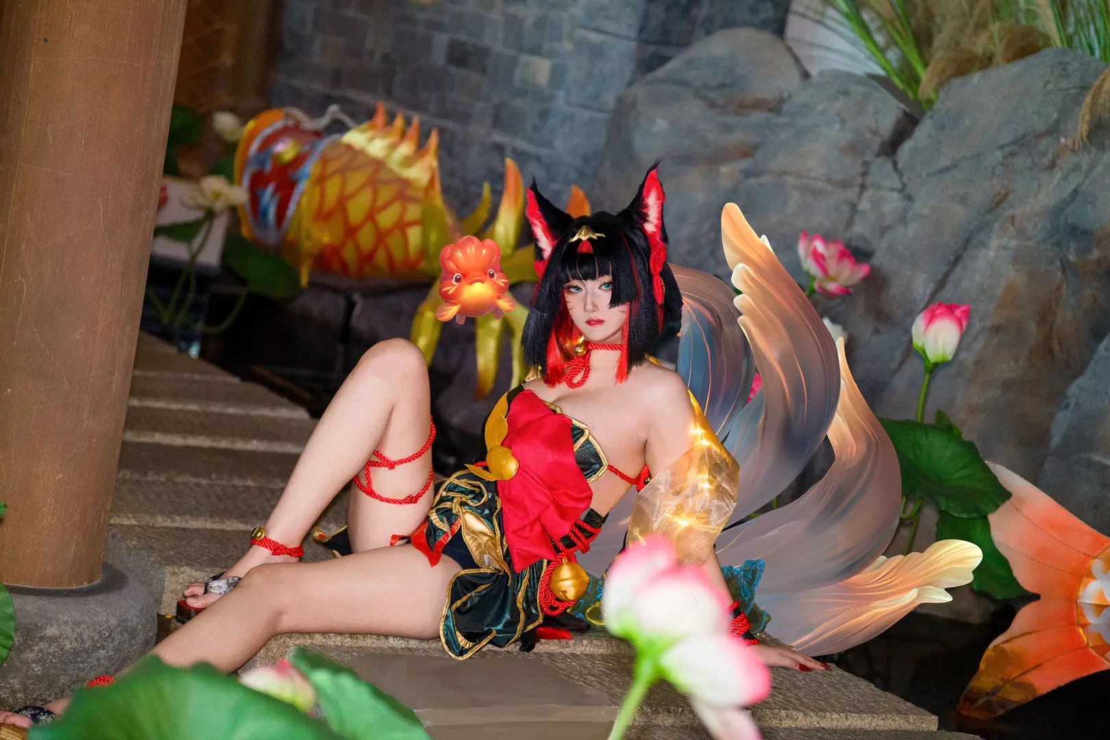 阿狸cos, 英雄联盟, 灵魂莲华, 自制cos服, 金鱼枫姬