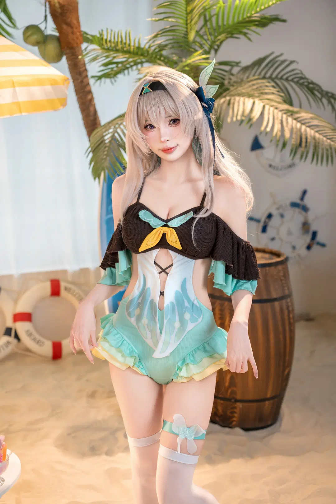 【ホタル コスプレ】崩壊：スターレイル 夏の水着、海風と砂浜との出逢い - 德蒙特多子 - 3枚目