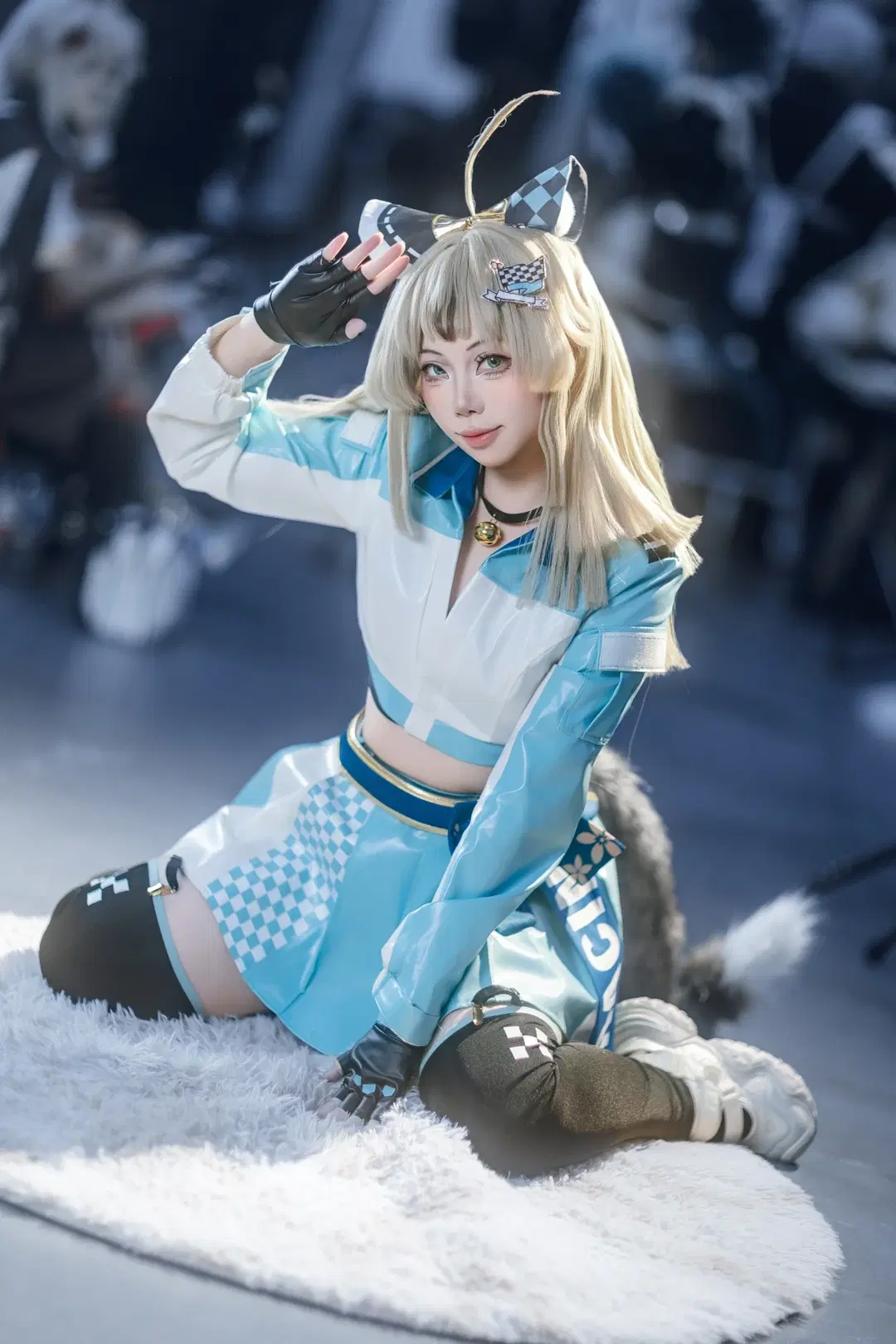 【绮良良cos】原神赛车女郎登场，黑白格子旗挥舞起来 - 古月子 - 第3张