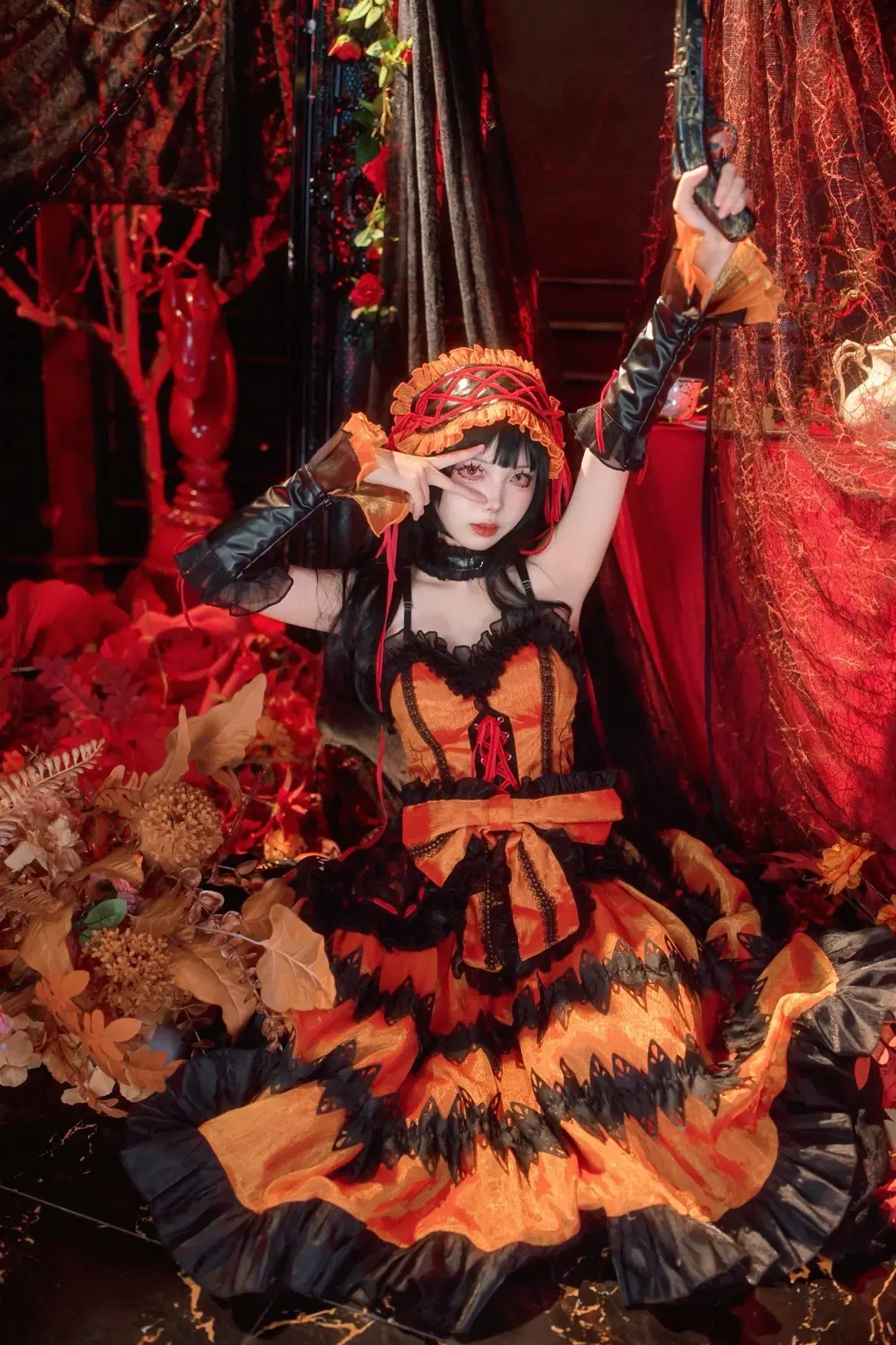 [Kurumi Tokisaki cosplay] Red-and-black gothic style interpreting dark elegance by 北原 - Image 5