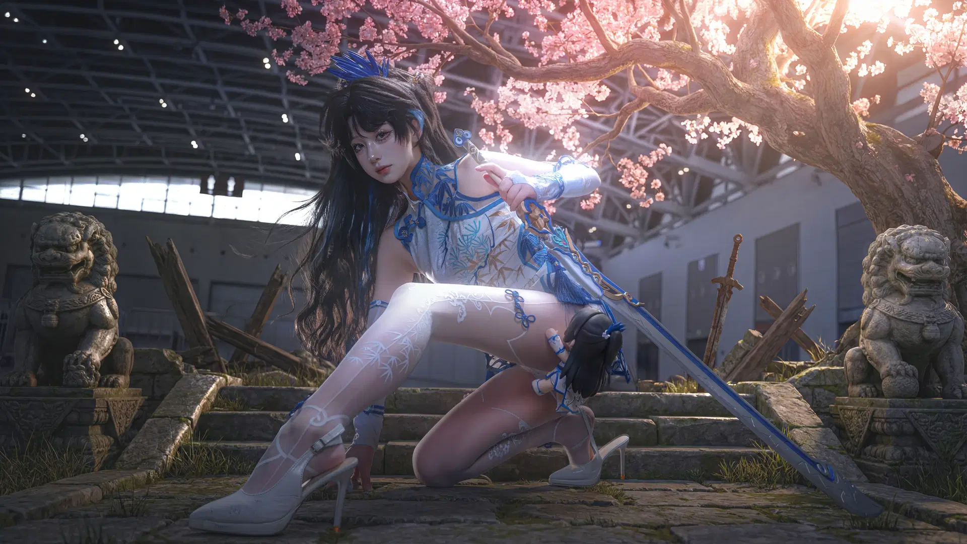 【妖刀姬cos】永劫无间青花瓷，出片率太高了 - 机智的白实 - 第2张