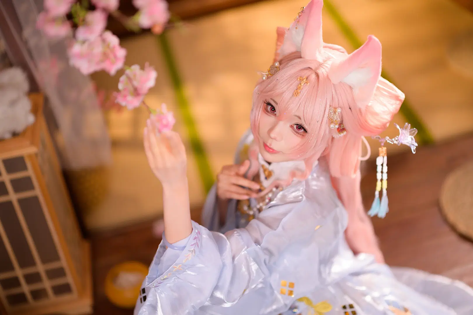【鸿雪cos】明日方舟鸿雪，樱花树下的春日雅集 - 银河天路 - 第4张