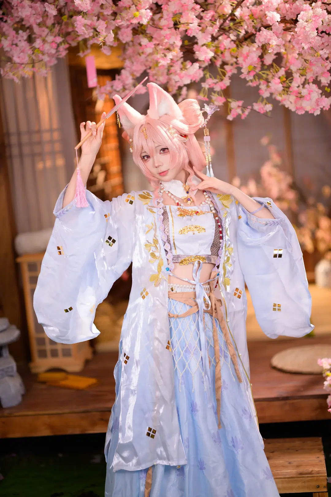 【鸿雪cos】明日方舟鸿雪，樱花树下的春日雅集 - 银河天路 - 第9张