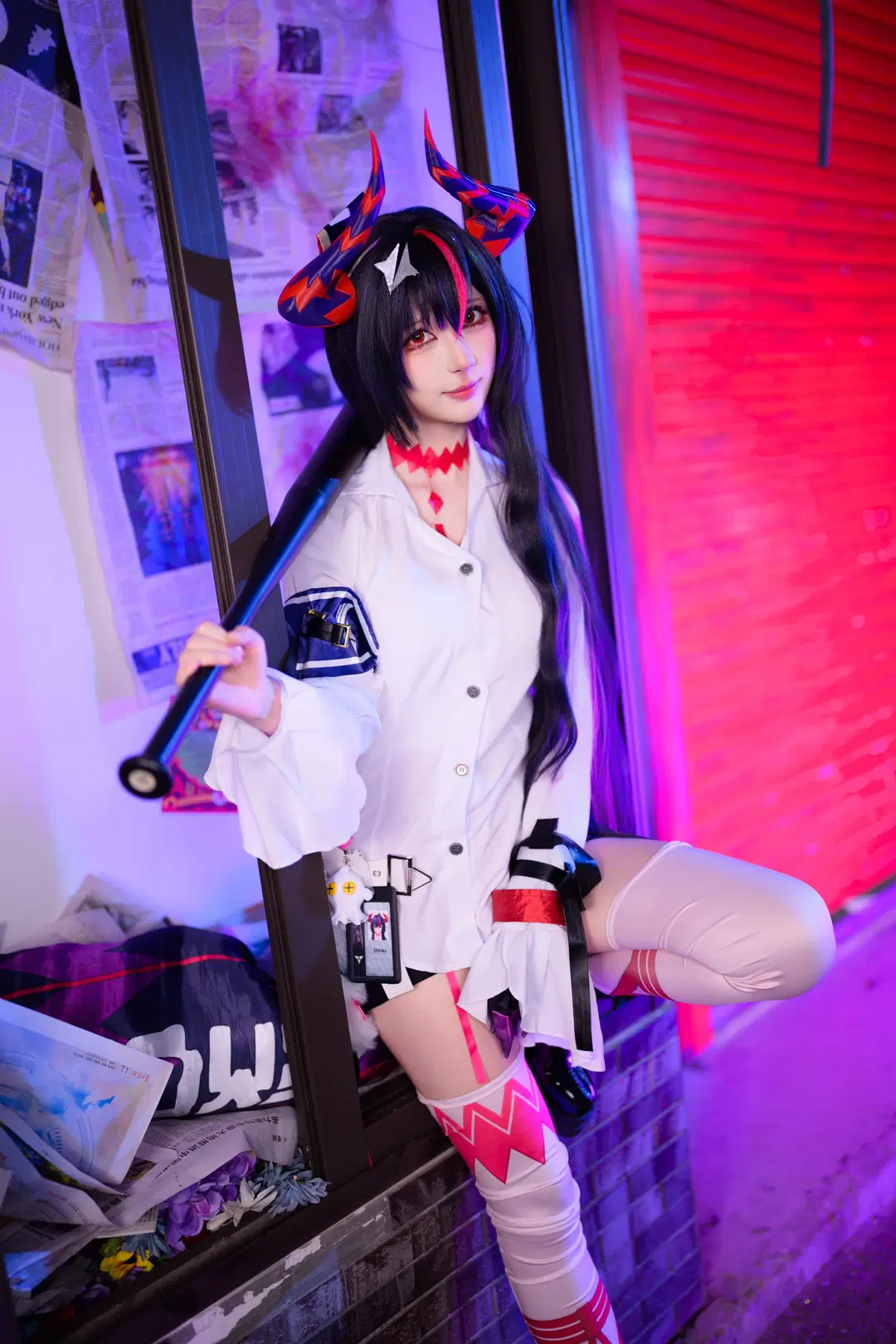 异环真红cos 赛博夜街的赤色恶魔 - 银河天路 - 第8张