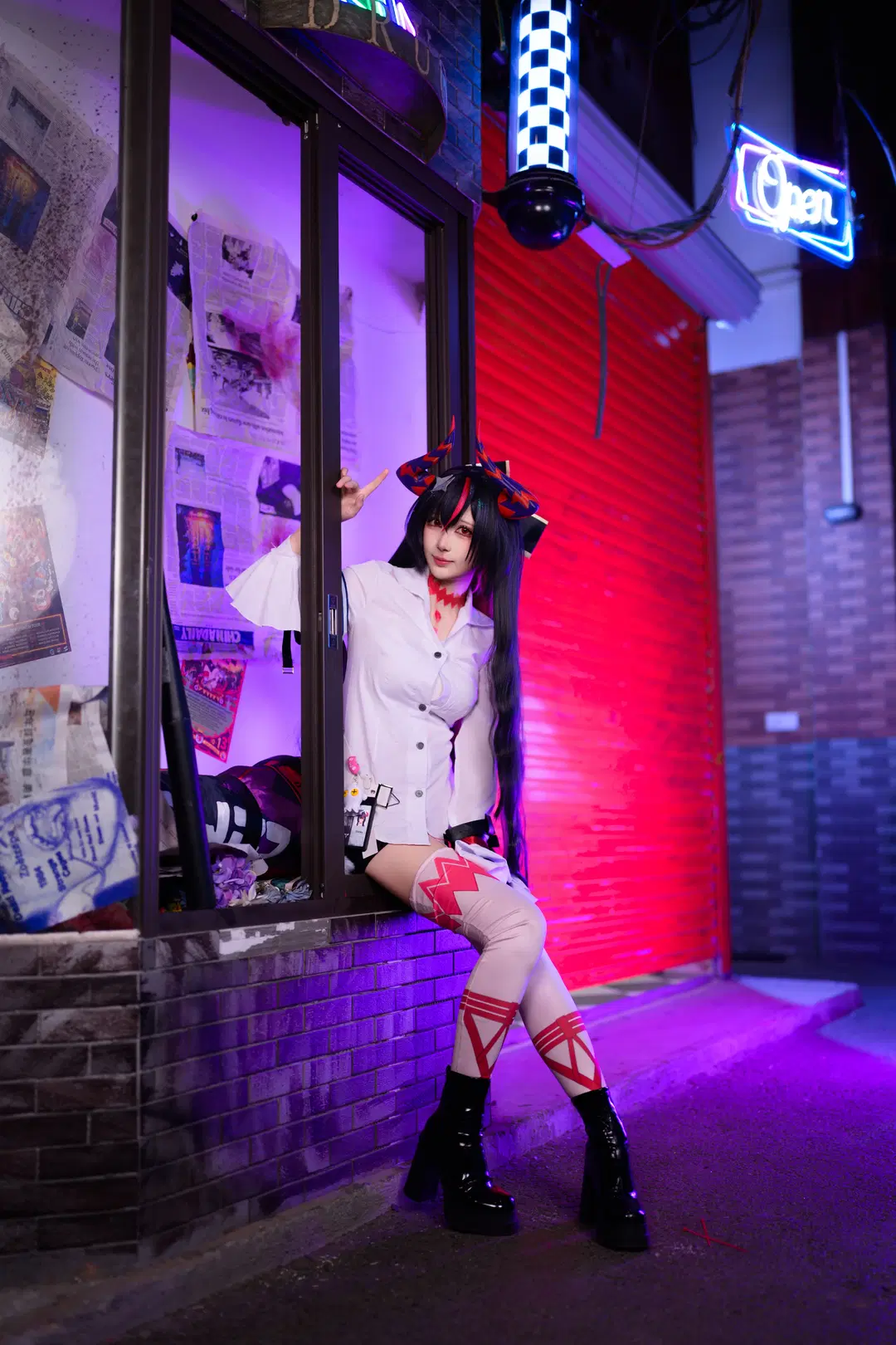 异环真红cos 赛博夜街的赤色恶魔 - 银河天路 - 第9张
