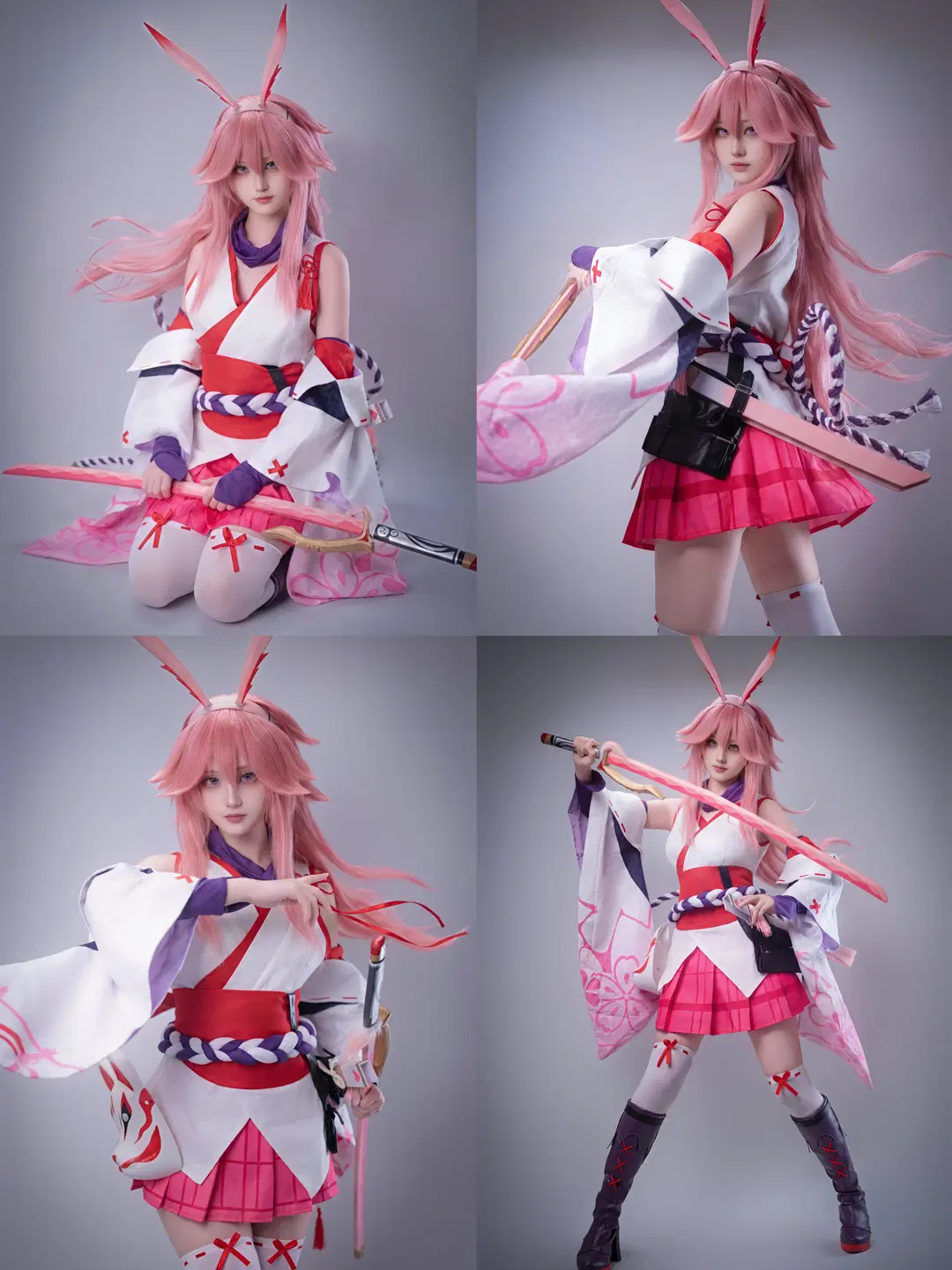 【八重桜コスプレ】崩壊 3rd 御神装・勿忘と信花舞伎のダブルスタイリング記録 - 一口啾啾小猫 - 4枚目
