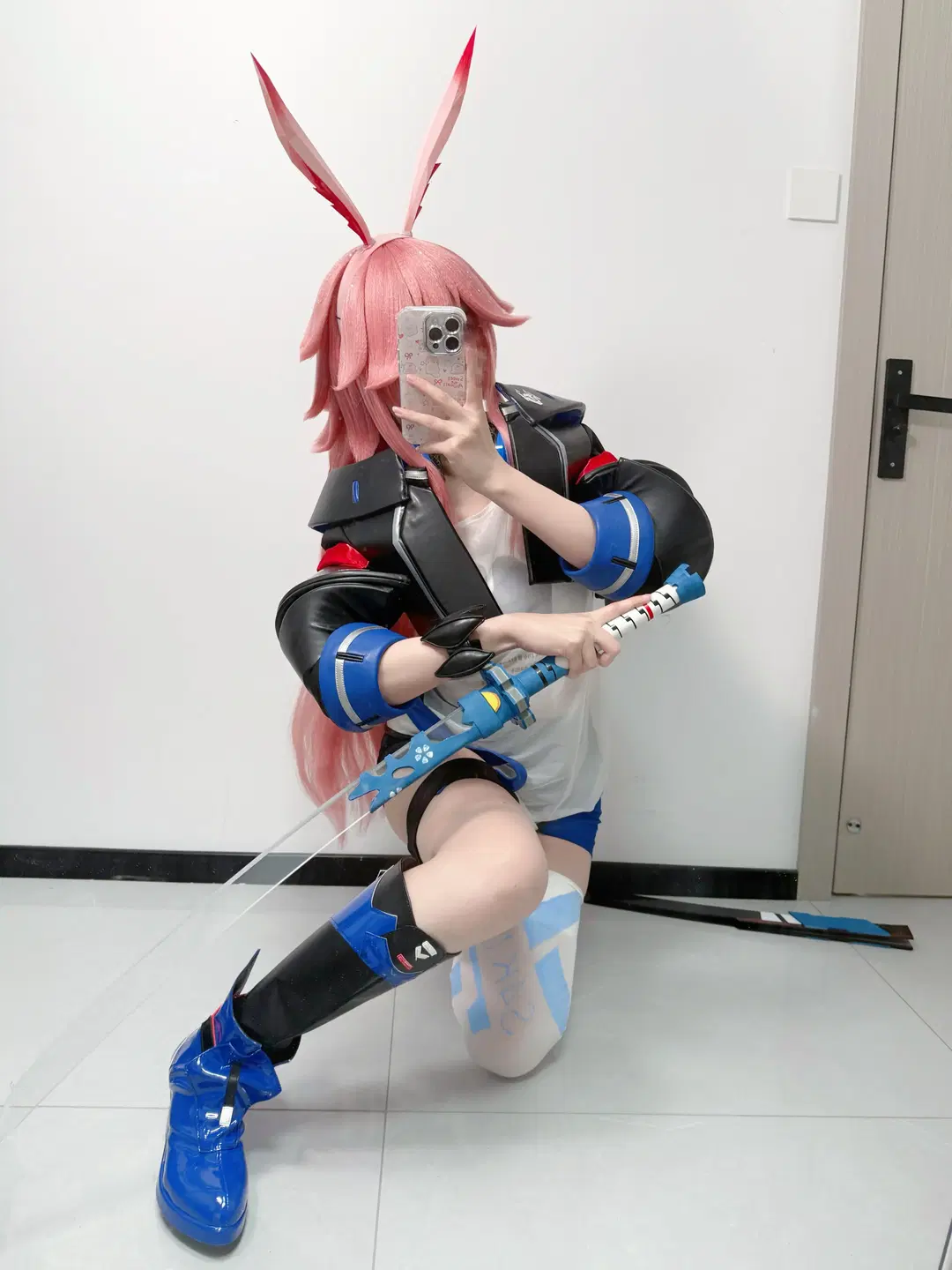 Honkai Impact 3rd, White stockings, Yae Sakura cosplay, Glistening Memento, Shinkabuki