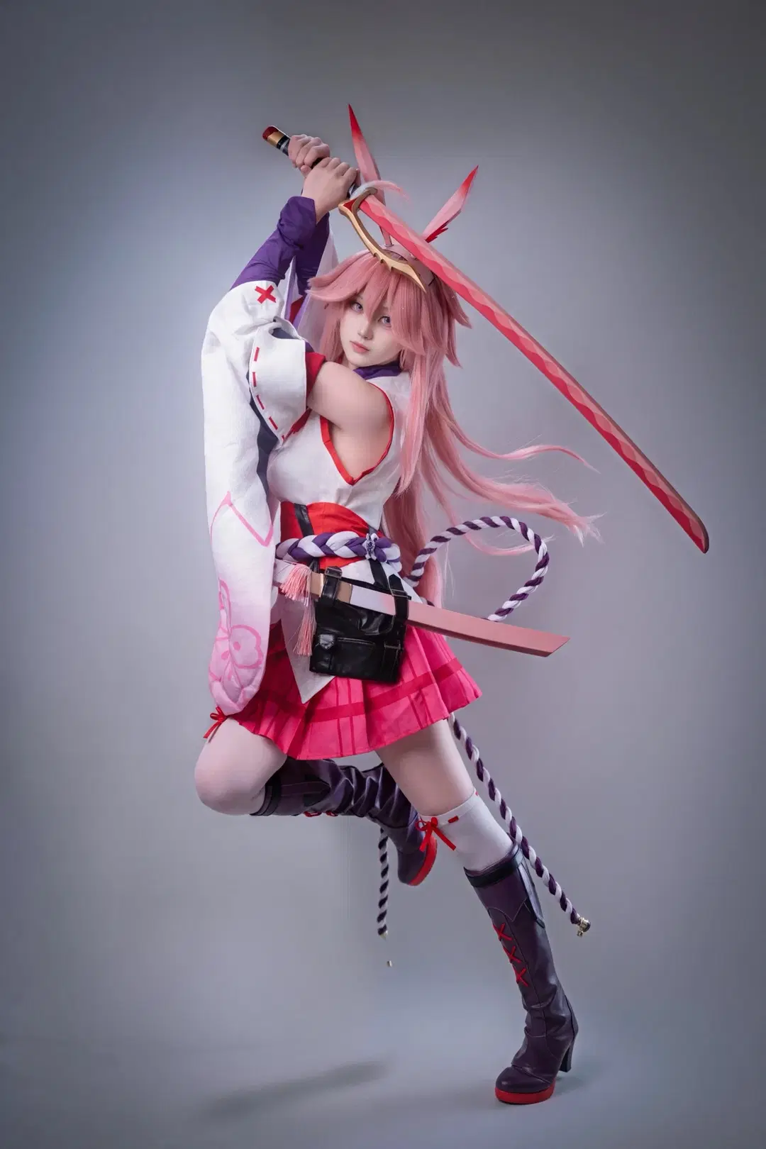 【八重桜コスプレ】崩壊 3rd 逆神の巫女、白ホリスタジオ撮影記録 - 一口啾啾小猫 - 4枚目