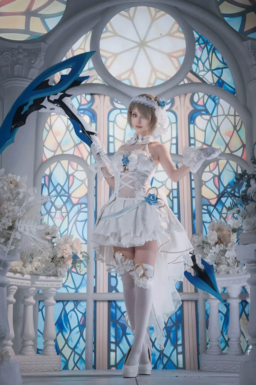 崩壊 3rd, 二次元撮影, 白ストッキング, リタ・ロスヴァイセコスプレ, 薔薇の誓い