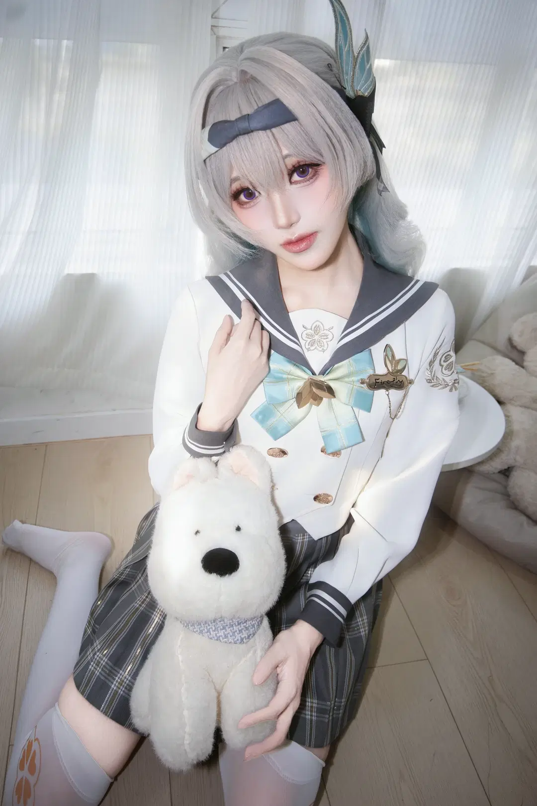 [Firefly cosplay] Honkai: Star Rail Firefly: Everyday Vibe in a Sailor Uniform by 雨零耶 - Image 2
