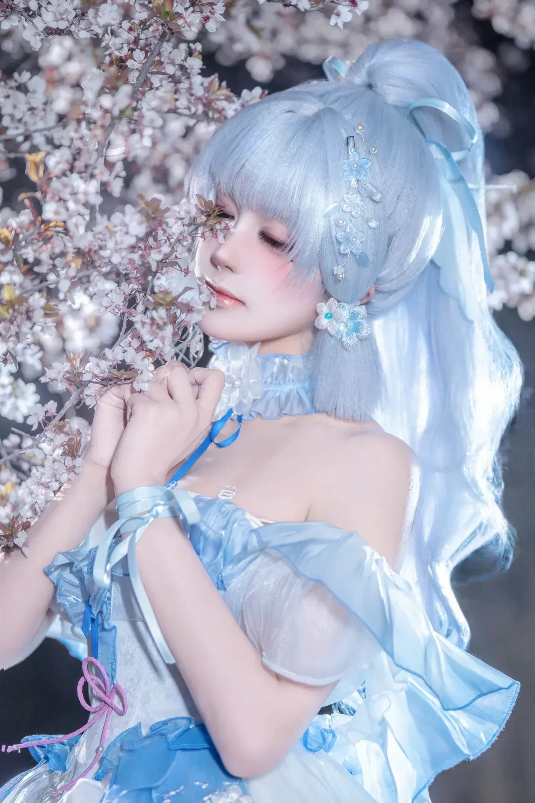 【神里绫华cos】原神樱花树下的白鹭公主 - 雨零耶 - 第2张