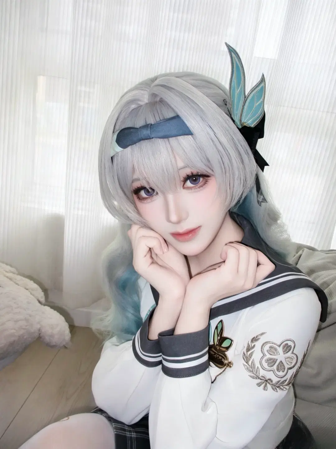 崩壊：スターレイル, ホタル コスプレ, 二次元コスプレ, セーラー服写真, 銀髪少女