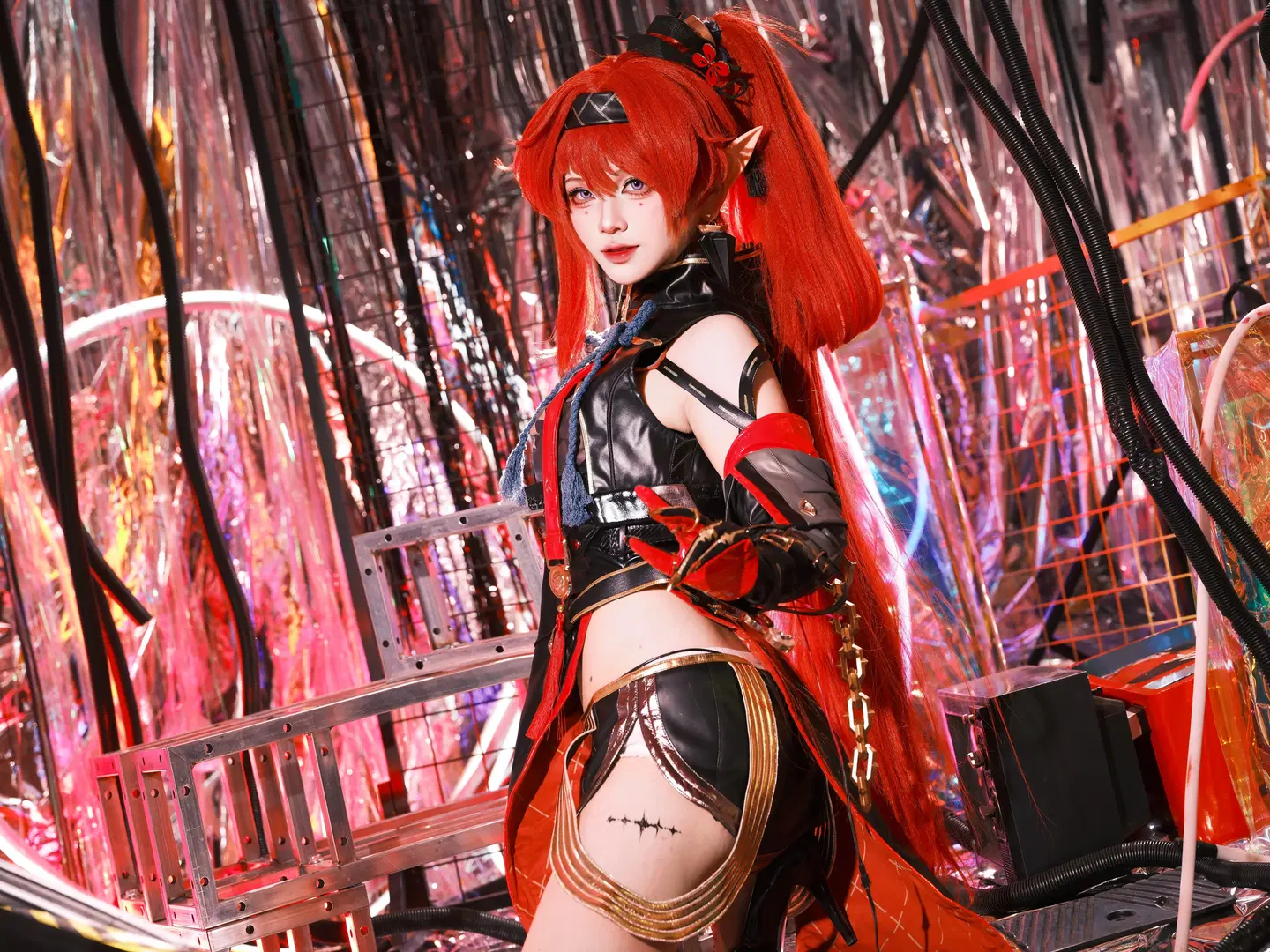 [Yinlin cosplay] Mysterious female secret agent beneath wasteland neon lights: waiting for you to walk into the web by 三鹿鹿鹿与新城 - Image 8