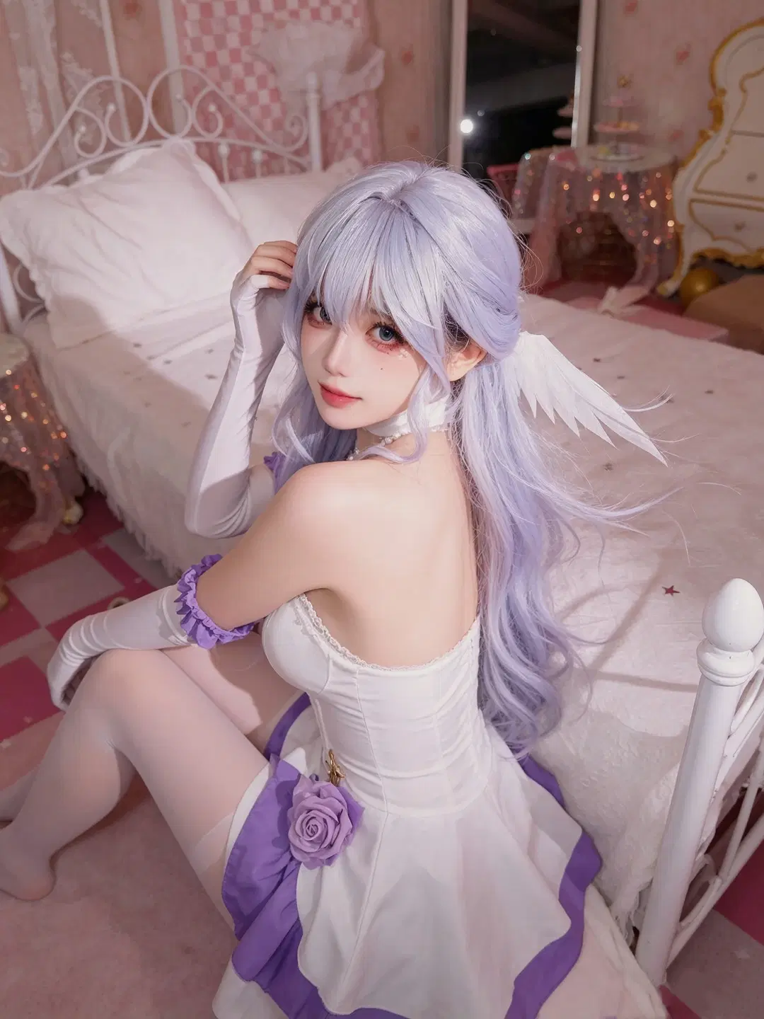 cosplay, 紫发, 室内写真, 白丝, 梦幻少女