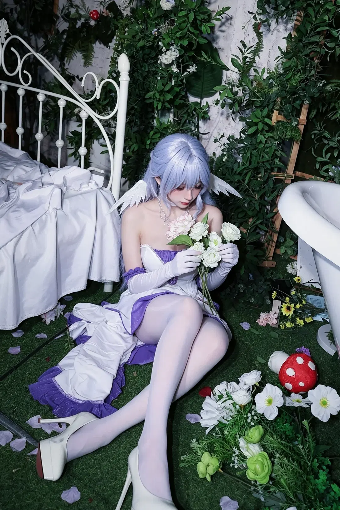 崩坏星穹铁道, 知更鸟cos, 白丝, 二次元写真, 暗调人像