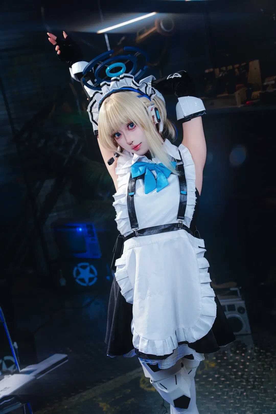 【飛鳥馬トキ コスプレ】『ブルーアーカイブ』メイド服のストレッチエクササイズ - 毛风狸花猫 - 2枚目
