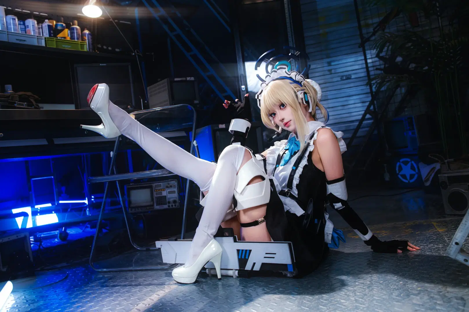【飛鳥馬トキ コスプレ】『ブルーアーカイブ』メイド服のストレッチエクササイズ - 毛风狸花猫 - 4枚目
