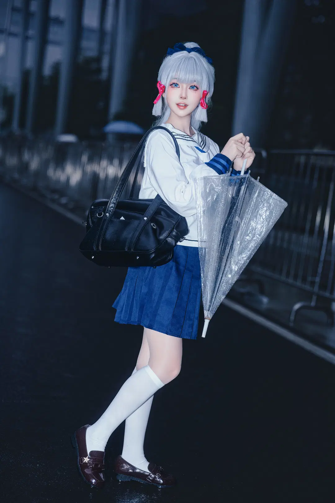 [Kamisato Ayaka cosplay] Strolling Through Teyvat After School on a Rainy Night by 毛风狸花猫 - Image 3