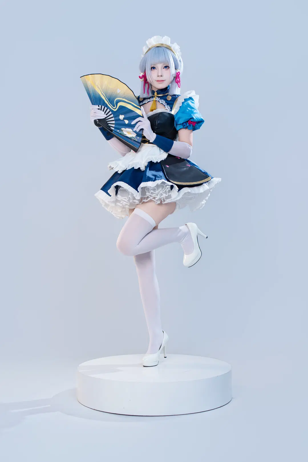 [Kamisato Ayaka cosplay] White studio photoshoot records in a Maid outfit by OUKAI - Image 10