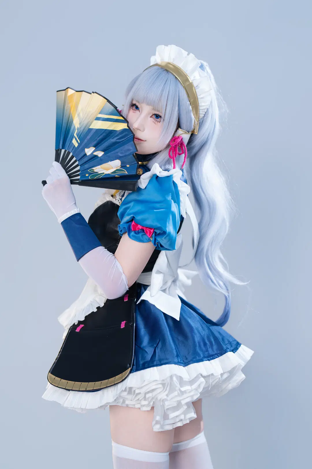 [Kamisato Ayaka cosplay] White studio photoshoot records in a Maid outfit by OUKAI - Image 2