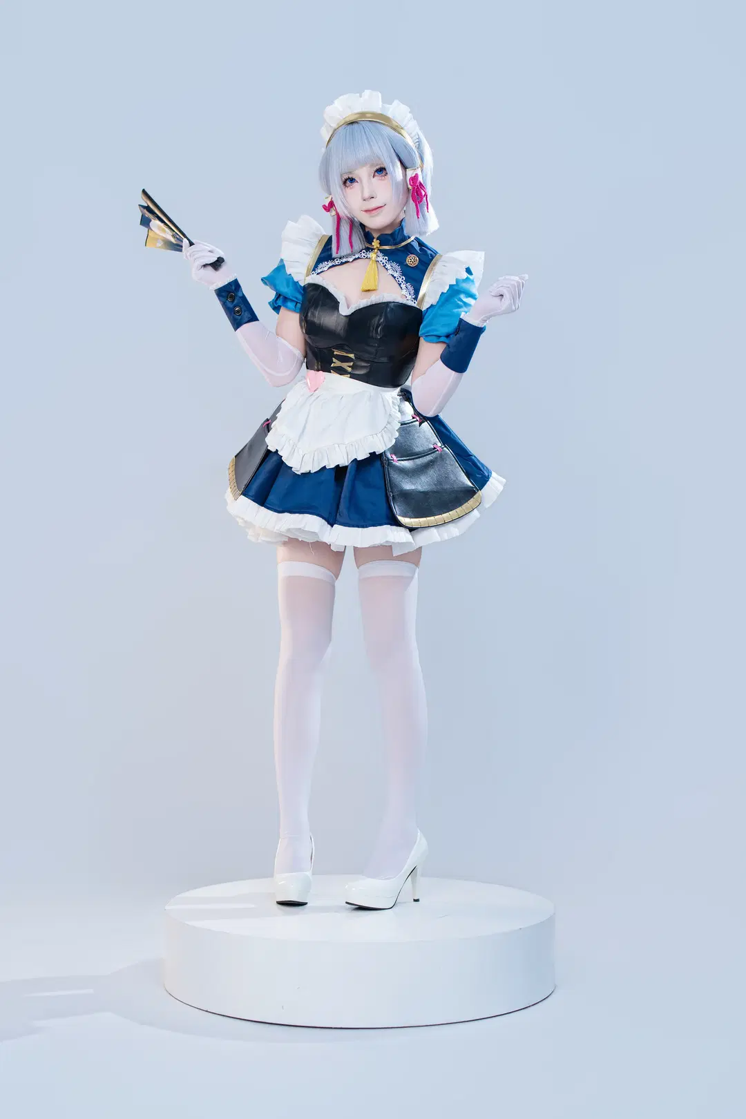 [Kamisato Ayaka cosplay] White studio photoshoot records in a Maid outfit by OUKAI - Image 9