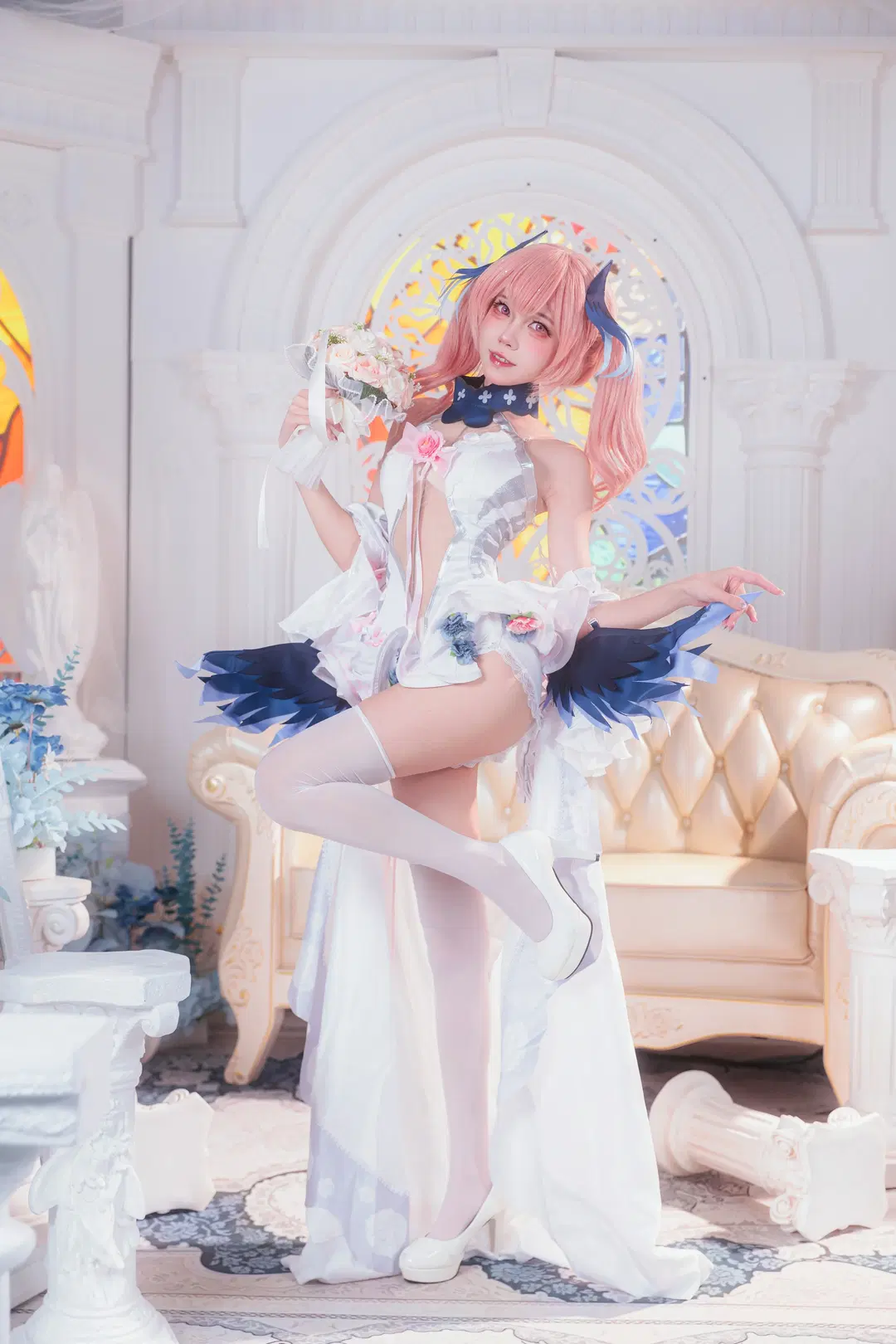 【下江小春cos】蔚蓝档案里的粉色双马尾小恶魔 - 墨离 - 第4张