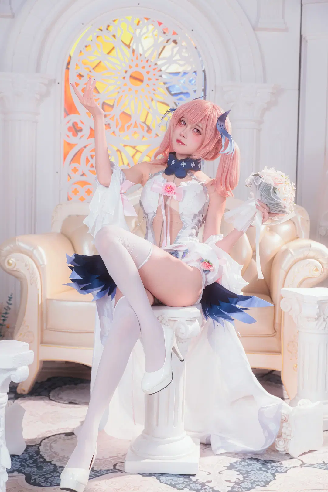 【下江小春cos】蔚蓝档案里的粉色双马尾小恶魔 - 墨离 - 第6张