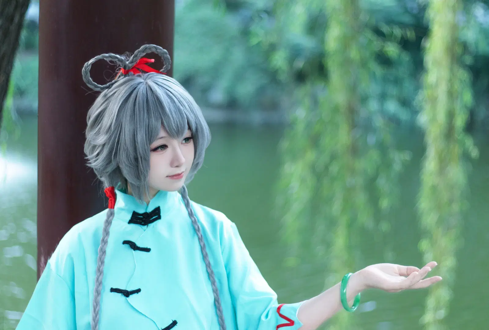 【洛天依 コスプレ】『三月雨』中国風の庭園外景ロケ本編写真 - 拉普拉斯妖 - 4枚目