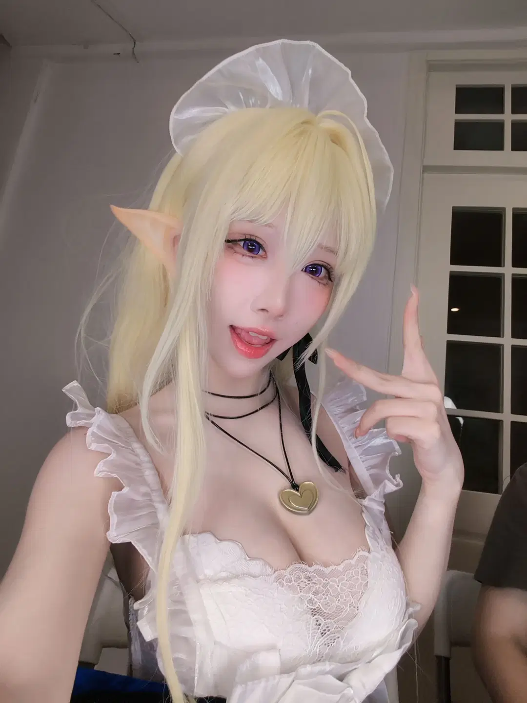cosplay, 碧藍航線, 女僕裝, 精靈耳, 金髮美女