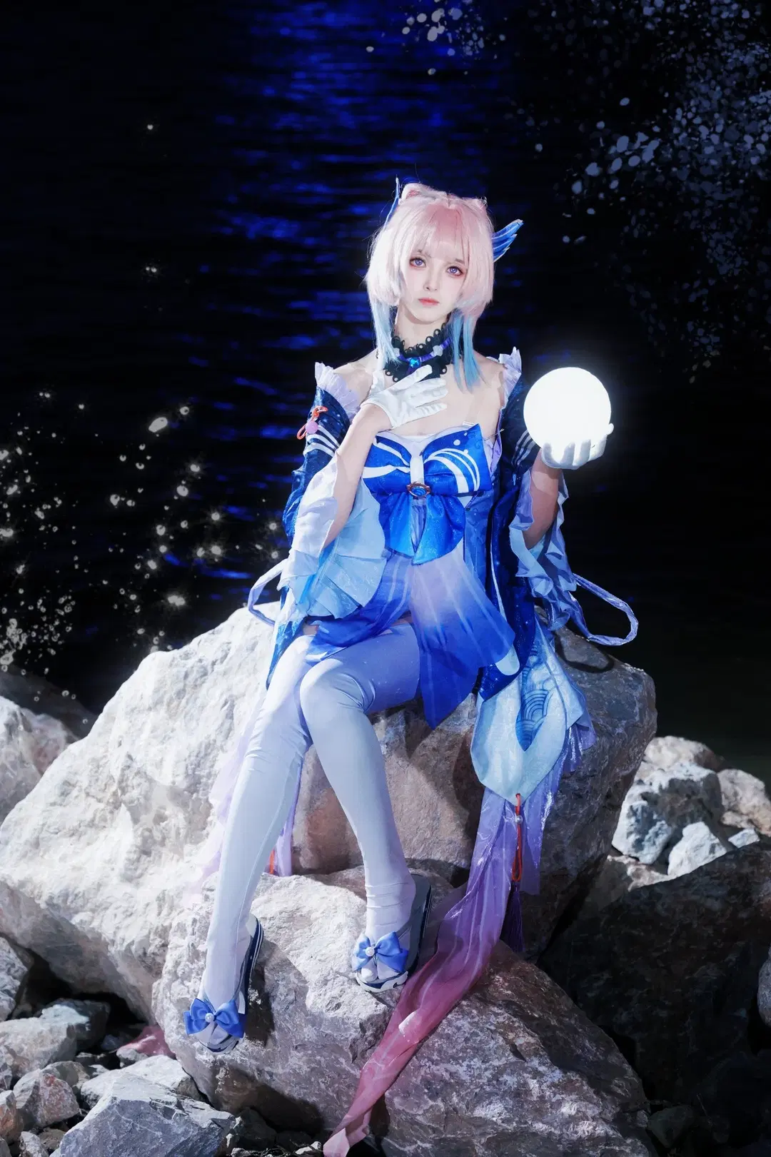 【珊瑚宫心海cos】水边夜景提灯寻找彼岸微光