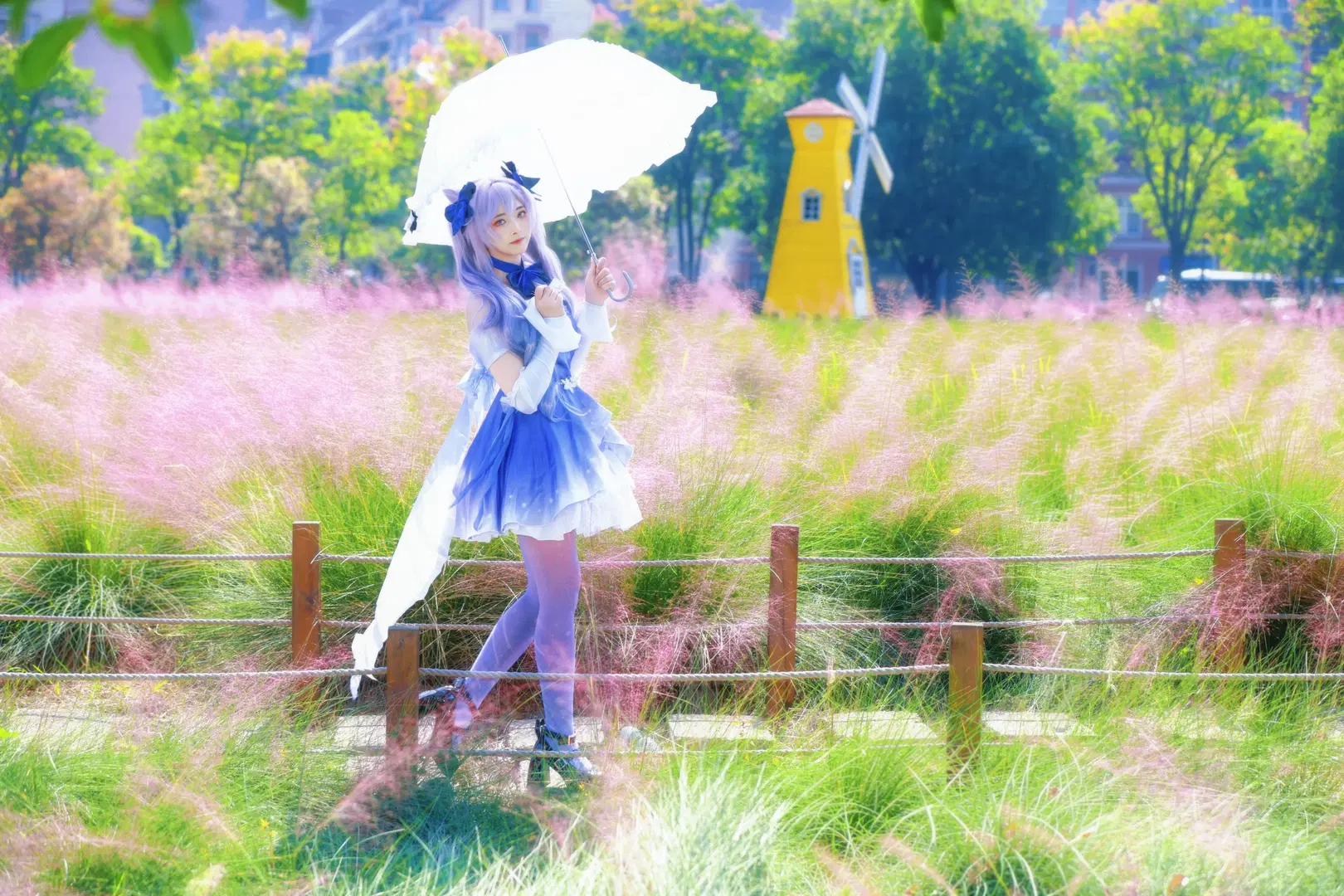 [Keqing cosplay] When the Yuheng Wanders into a Sea of Pink Flowers by 倾寒 - Image 4