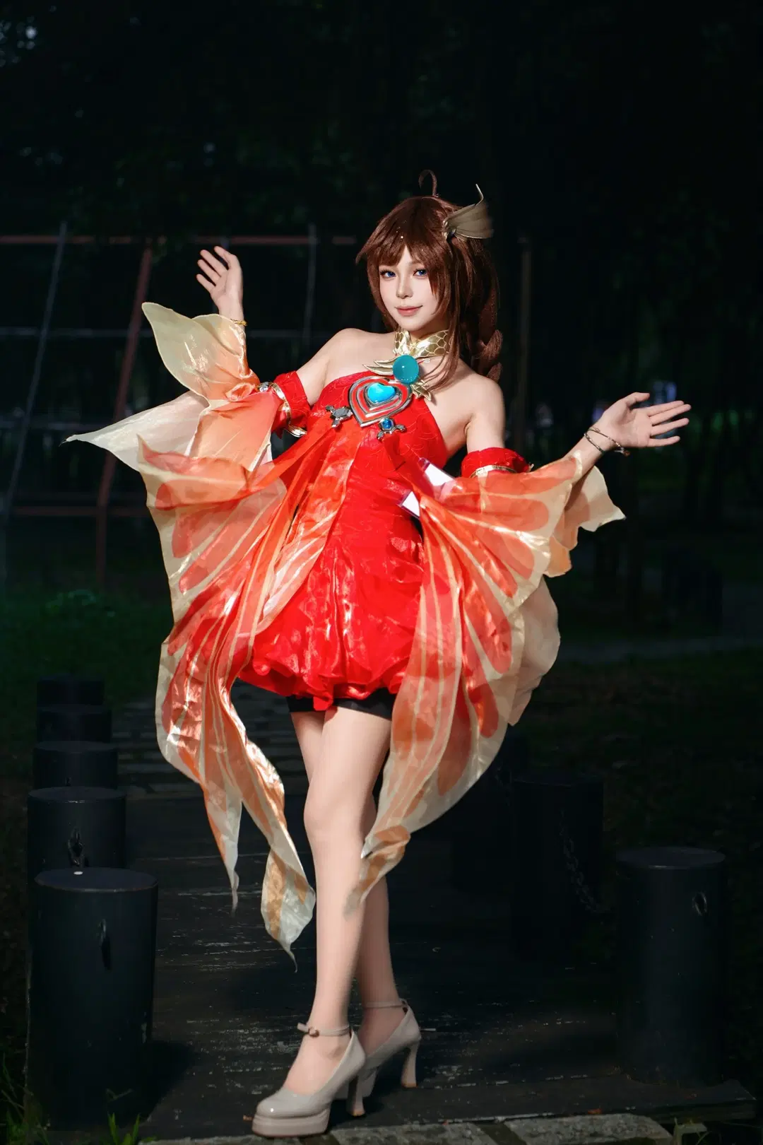 【大喬 コスプレ】『オナー・オブ・キングス』デフォルトスキン：夜の帳に咲く花海を巡る国潮の光影 - 宇航员摄影 - 2枚目