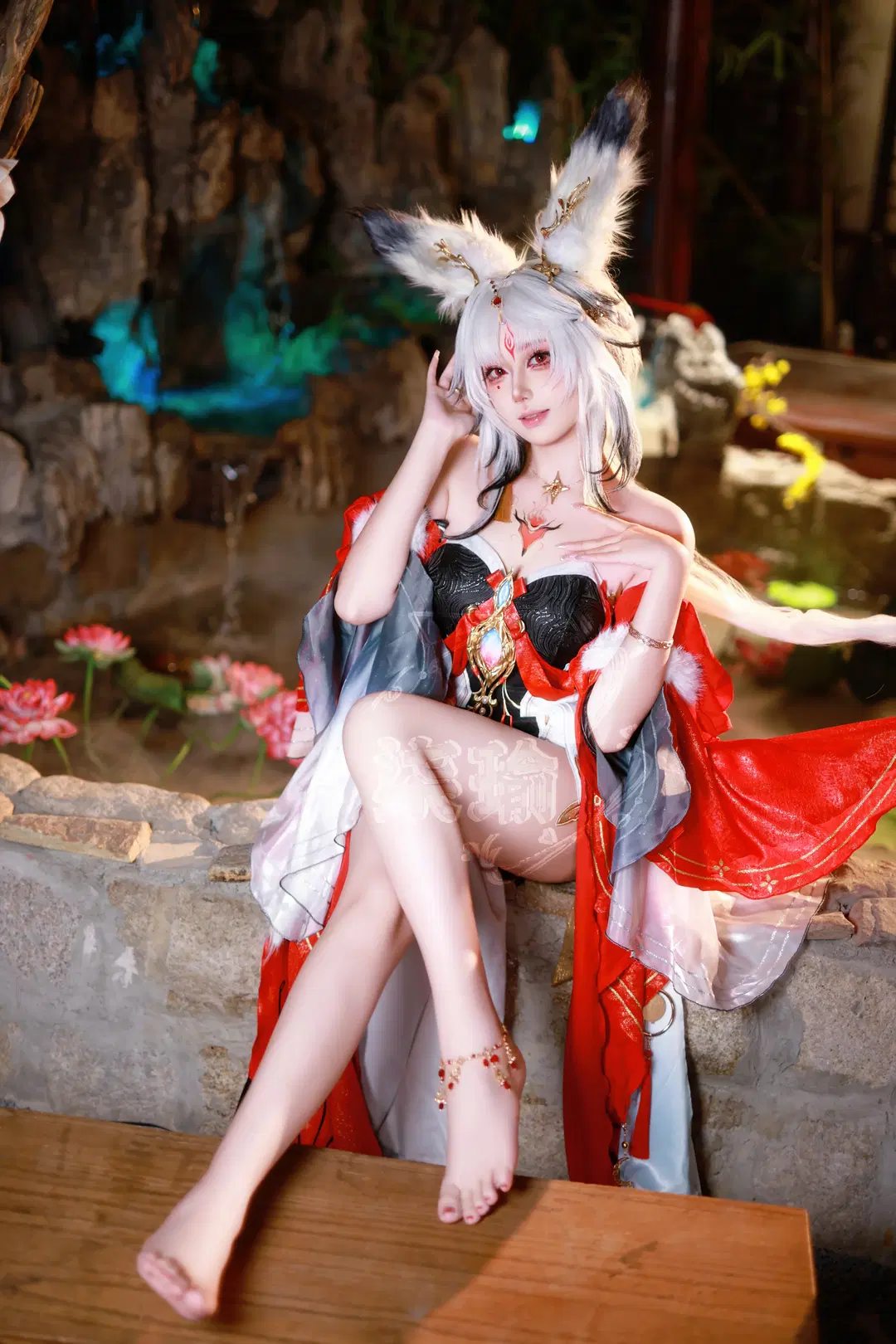 鸣潮, cosplay, 白丝, 兽耳, 心月狐cos