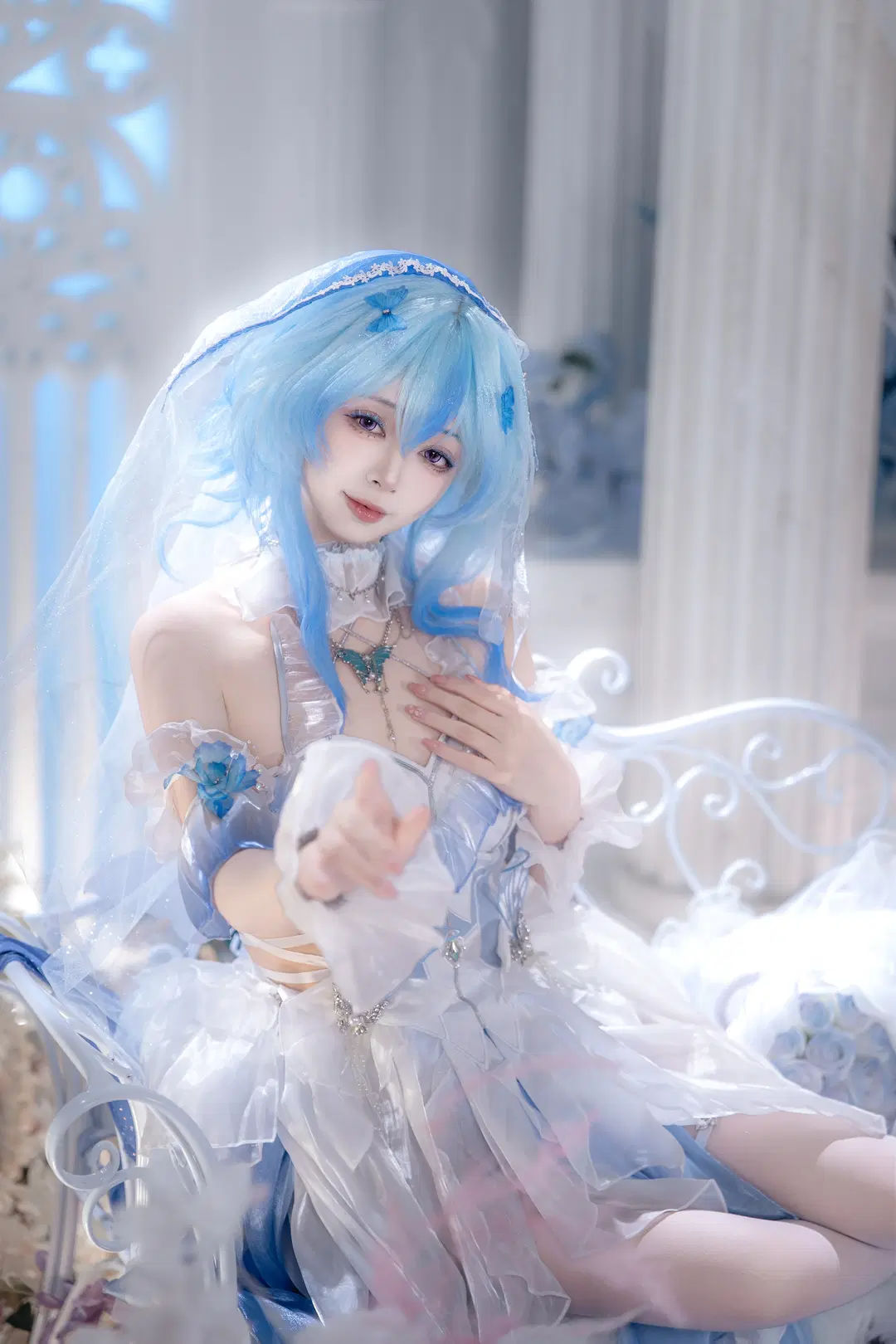 【守岸人cos】鳴潮花嫁，一夢入花間白紗落下 - hyber - 第4張