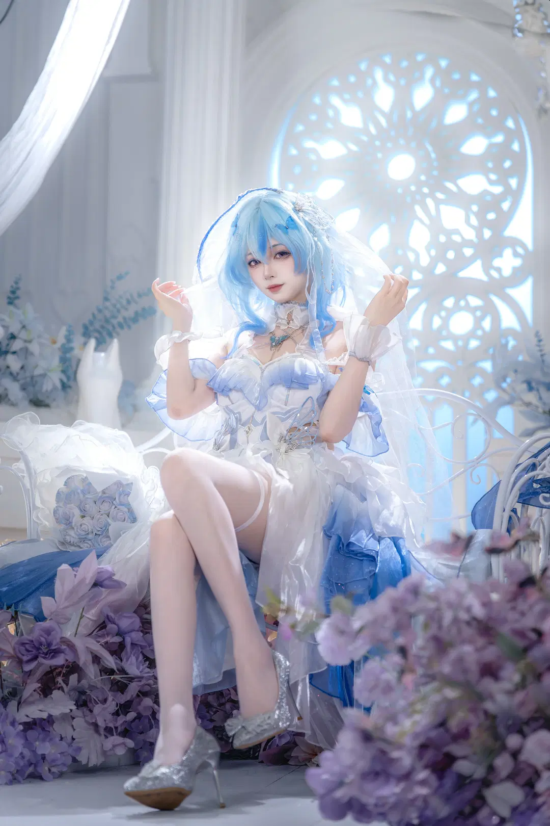 鸣潮, 守岸人cos, 花嫁, 白丝, 梦幻少女