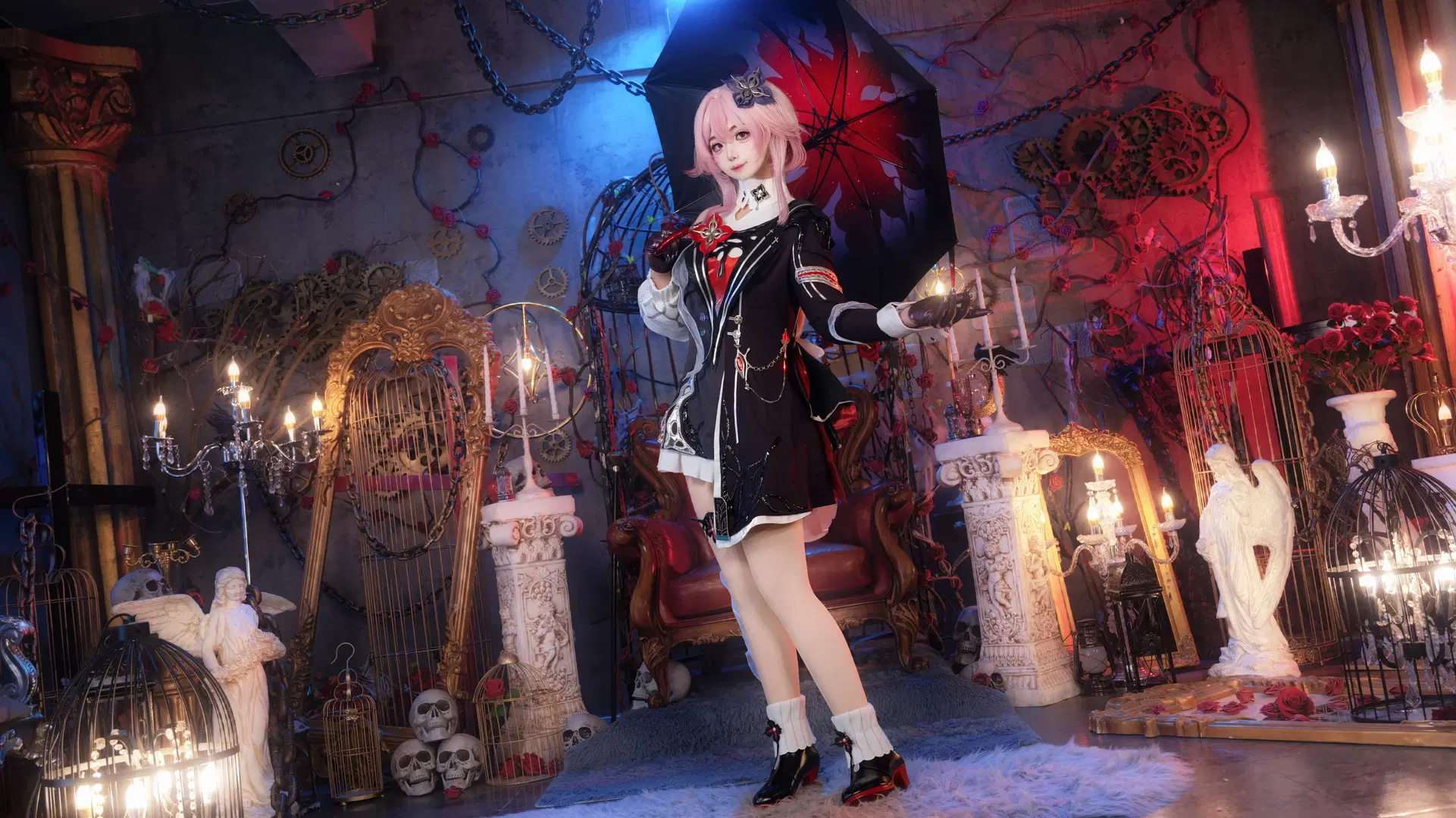 崩坏星穹铁道, 哥特风, 二次元cosplay, 长夜月cos, 丝袜