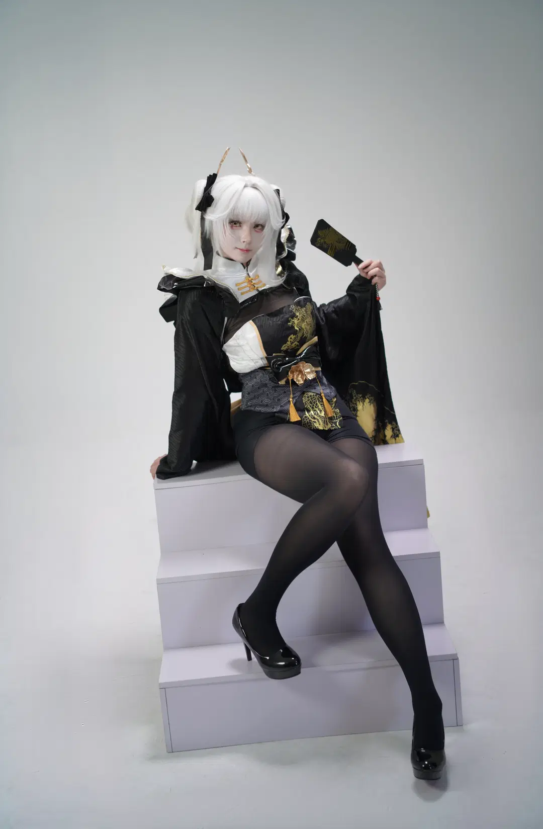 【白兔布兰儿cos】胜利女神白兔布兰儿，黑白金国风与二次元的碰撞 - 木白（二摄版） - 第7张