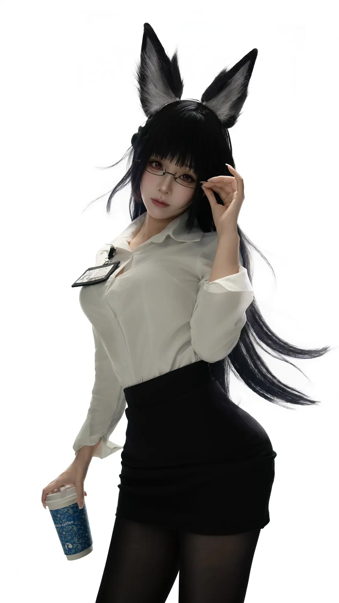 绝区零, 星见雅cos, OL制服, 黑丝, 兽耳