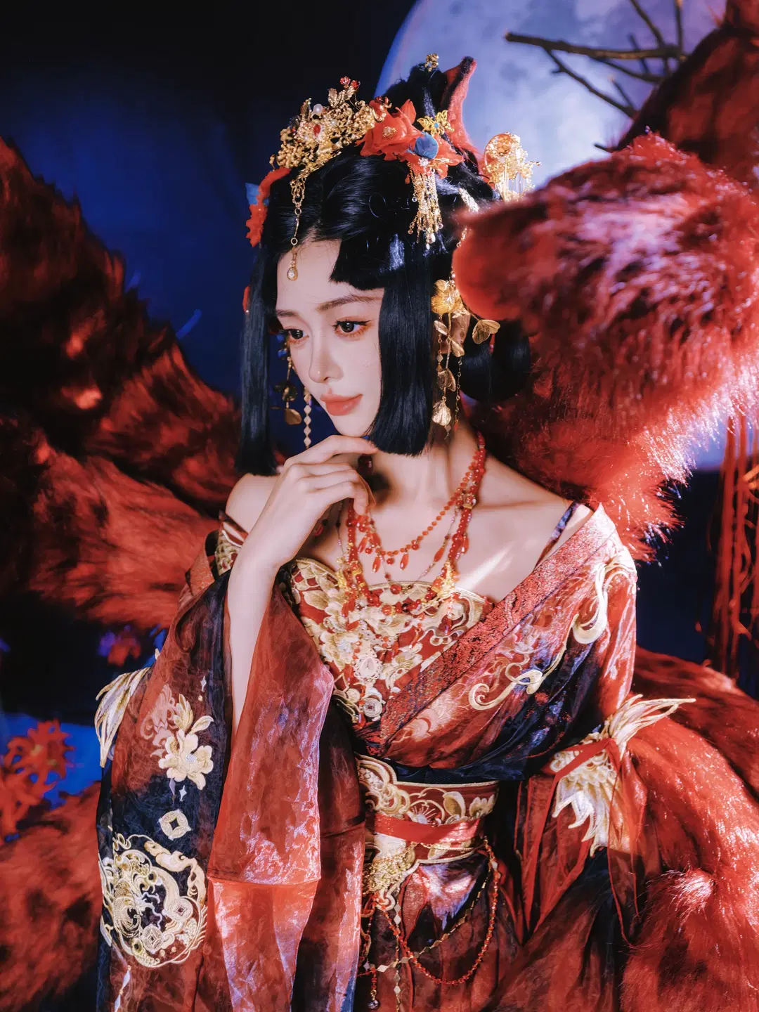 [Nine-tailed fox cosplay] Mountains, Seas and Spirits: Red and Black Ancient Style Styling by 皮皮皮皮皮皮蛋 - Image 3