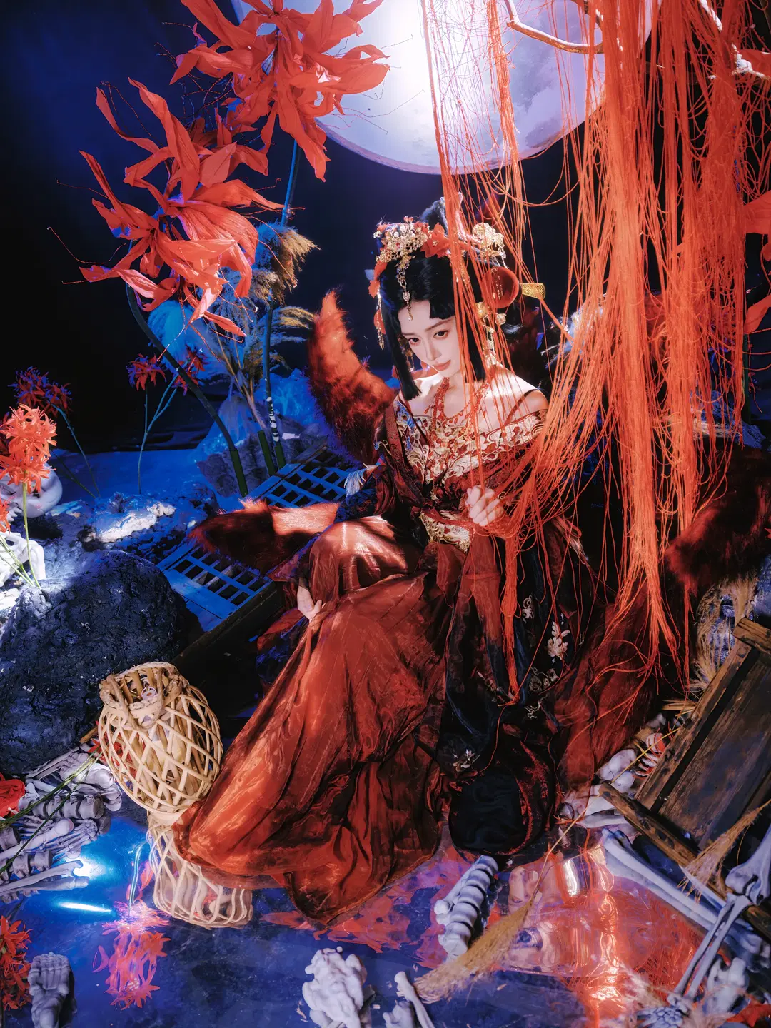 [Nine-tailed fox cosplay] Mountains, Seas and Spirits: Red and Black Ancient Style Styling by 皮皮皮皮皮皮蛋 - Image 4
