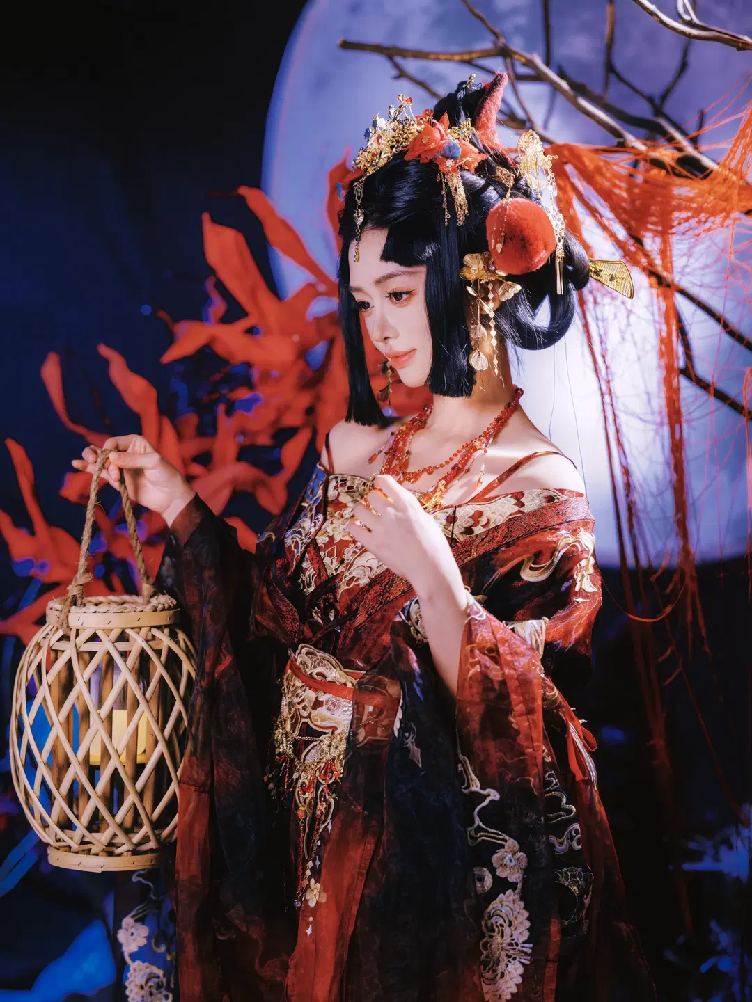 [Nine-tailed fox cosplay] Mountains, Seas and Spirits: Red and Black Ancient Style Styling by 皮皮皮皮皮皮蛋 - Image 5