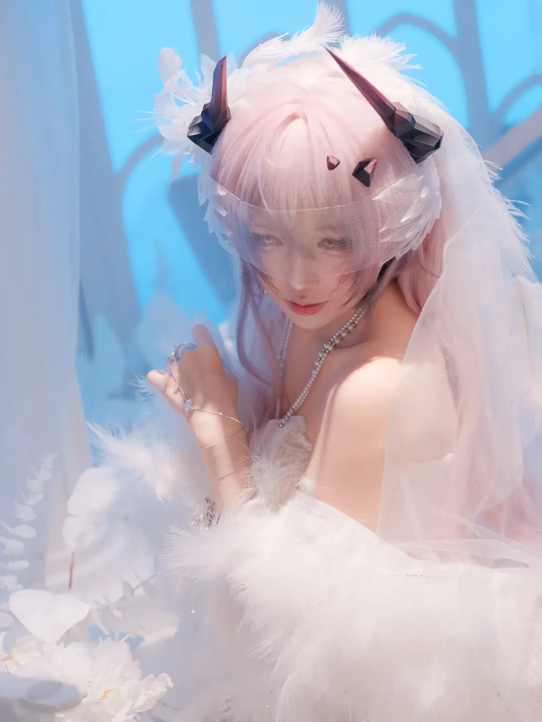 【特蕾西婭cos】明日方舟純白羽翼婚紗造型 - 皮皮皮皮皮皮蛋 - 第2張