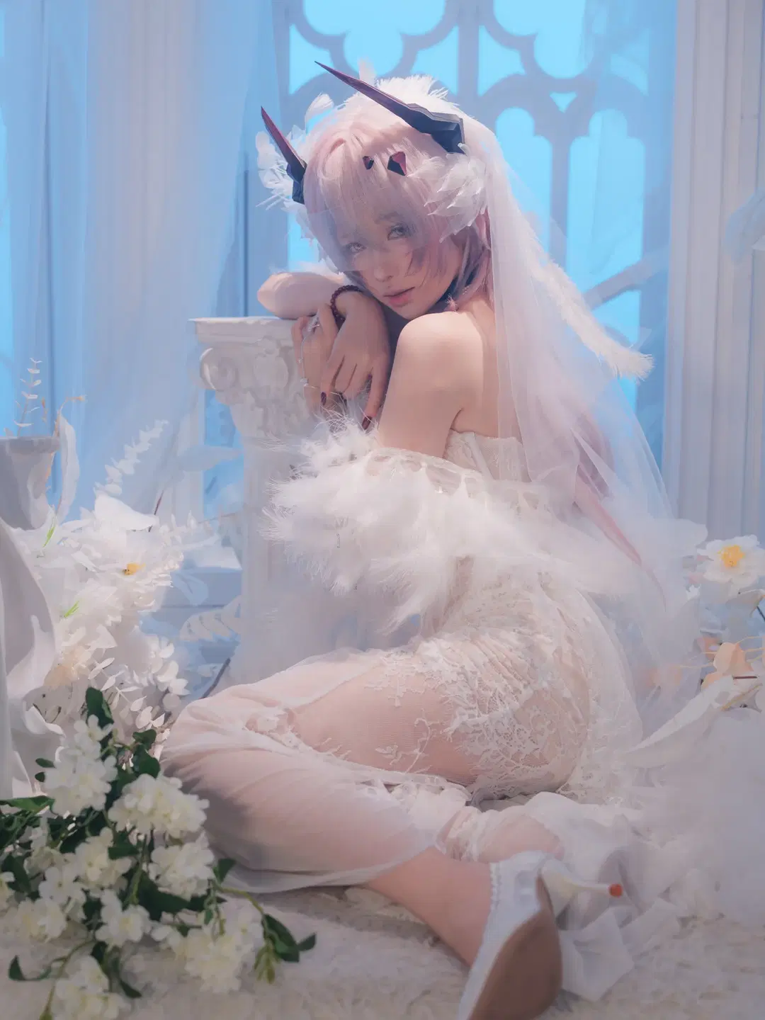 【特蕾西婭cos】明日方舟純白羽翼婚紗造型 - 皮皮皮皮皮皮蛋 - 第3張