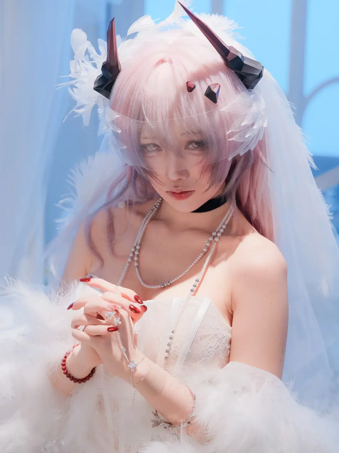 【特蕾西婭cos】明日方舟純白羽翼婚紗造型 - 皮皮皮皮皮皮蛋 - 第4張