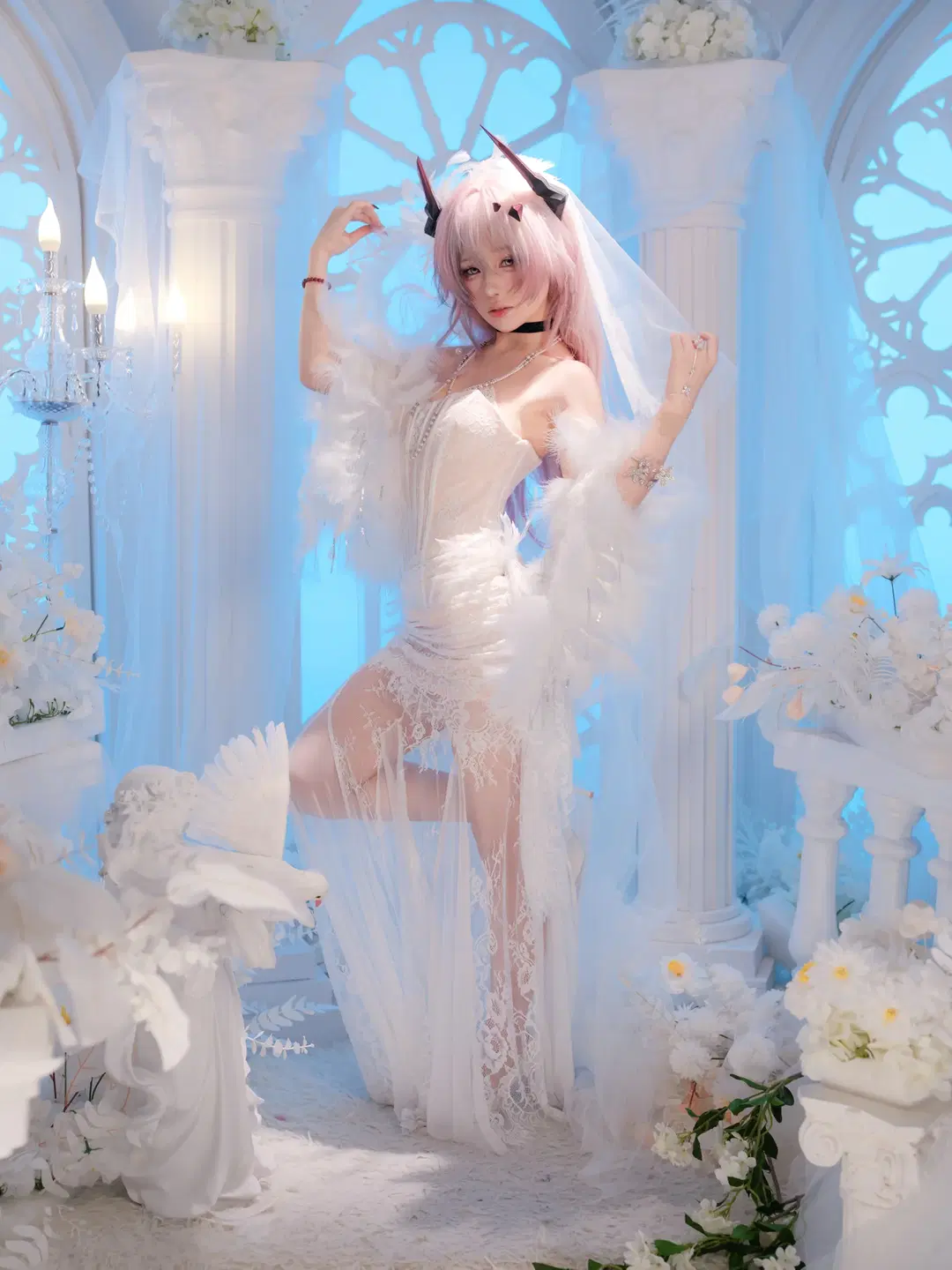 【特蕾西婭cos】明日方舟純白羽翼婚紗造型 - 皮皮皮皮皮皮蛋 - 第6張
