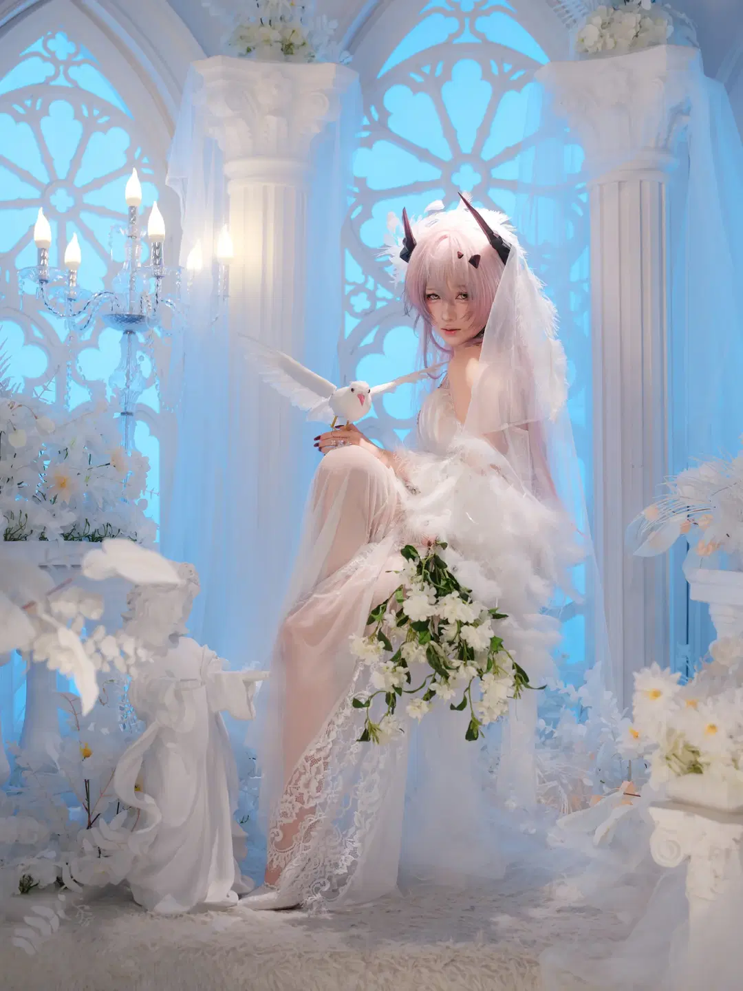 【特蕾西婭cos】明日方舟純白羽翼婚紗造型 - 皮皮皮皮皮皮蛋 - 第8張