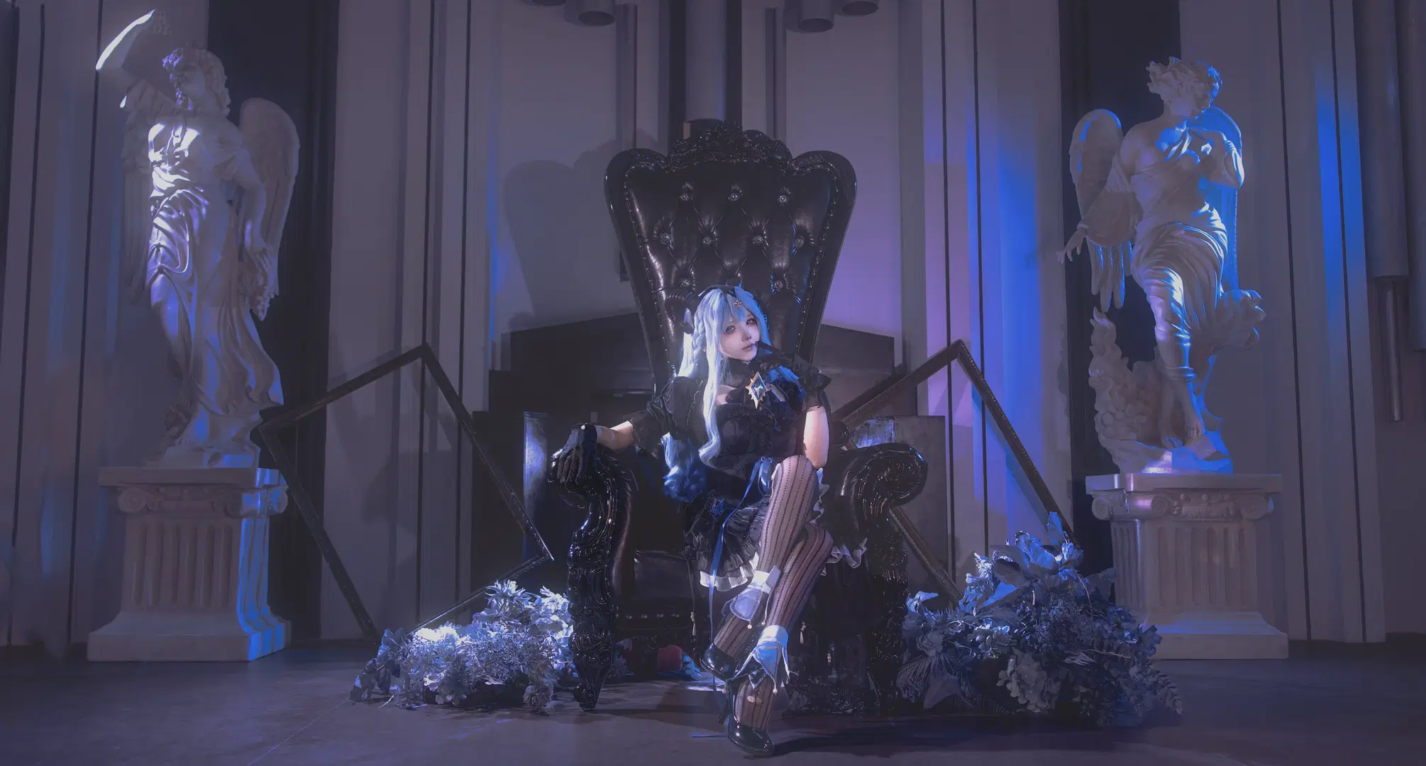 丰川祥子cos, 明日方舟, cosplay摄影, 哥特洛丽塔, 丝袜