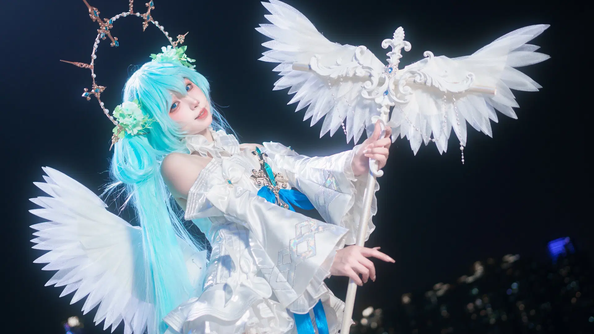 【初音ミク コスプレ】天使ミク 夜景コスプレ 本編撮影アーカイブ - 云离饱饱 - 10枚目
