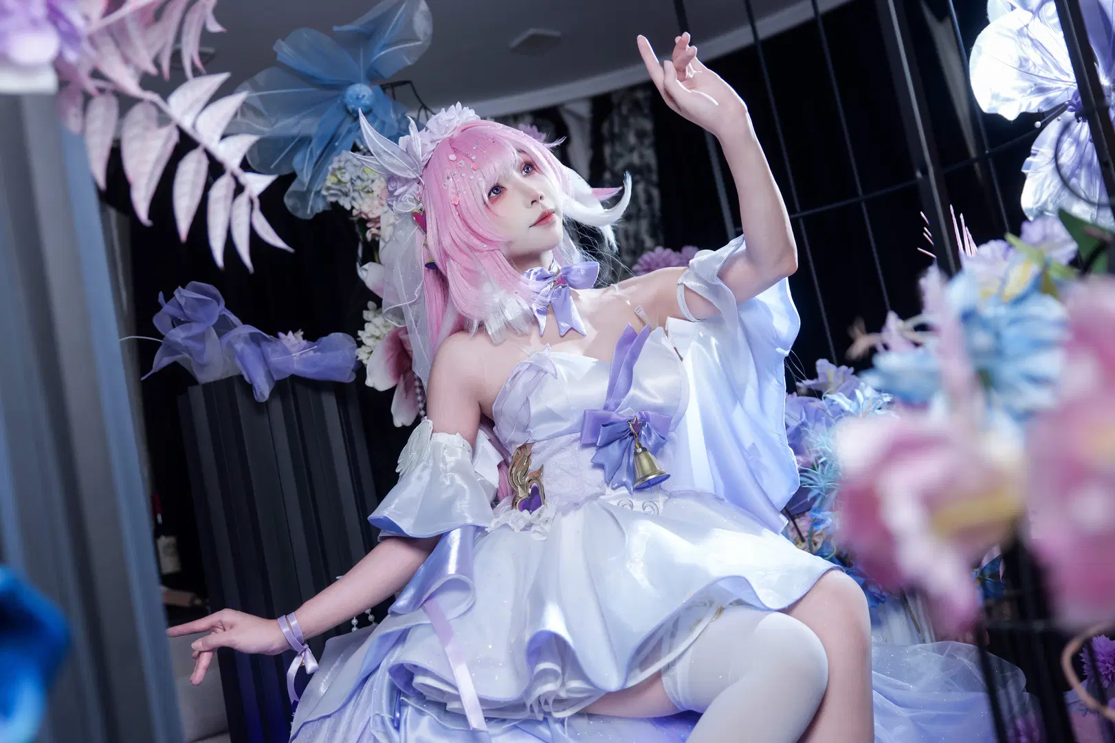【エリシア コスプレ】『崩壊3rd』花間の頌歌（Hymn of Flowers）花嫁スタイルの鳥かご夢幻撮影 - 云离饱饱 - 4枚目