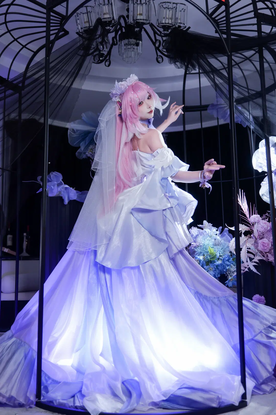 【エリシア コスプレ】『崩壊3rd』花間の頌歌（Hymn of Flowers）花嫁スタイルの鳥かご夢幻撮影 - 云离饱饱 - 7枚目